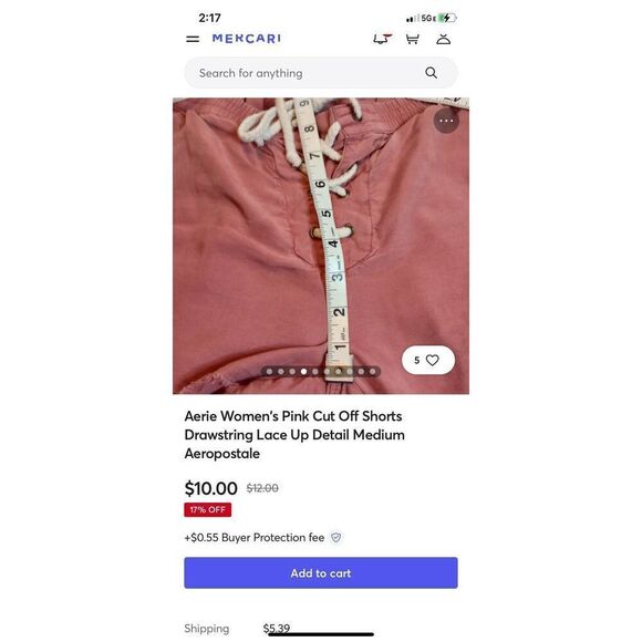 Aerie Lace Up Distressed Frayed Beach Shorts Mauve Medium - Picture 8 of 8